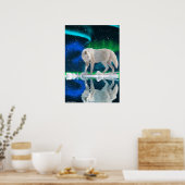 Arctische Wolf, Aurora Wildlife Art Poster (Keuken)