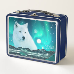 Arctische wolf en magische nacht Gepersonaliseerd