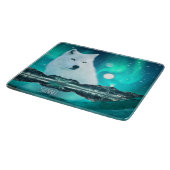 Arctische wolf en magische nacht met noorderlicht snijplank (Hoek)