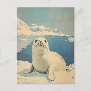 arctische zeehond-vintage briefkaart