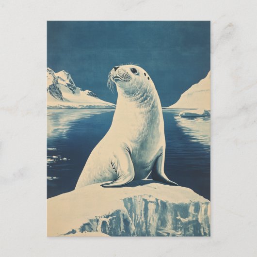 arctische zeehond-vintage briefkaart (Voorkant)