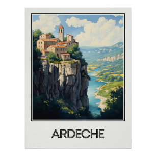 Ardèche, gebergte perfect poster