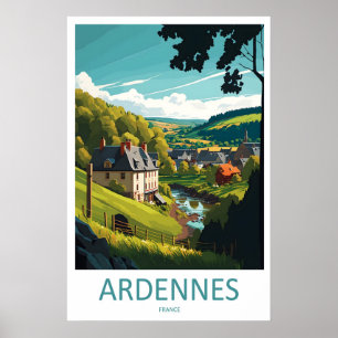 Ardennen Vintage Reis Nationale Poster Skigebied