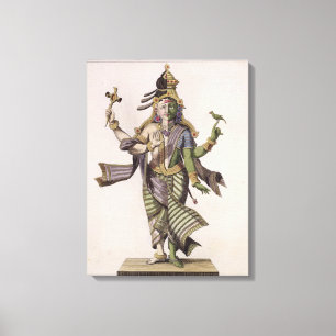 Ardhanarishvara uit 'Voyage aux Indes et a la Ch' Canvas Afdruk