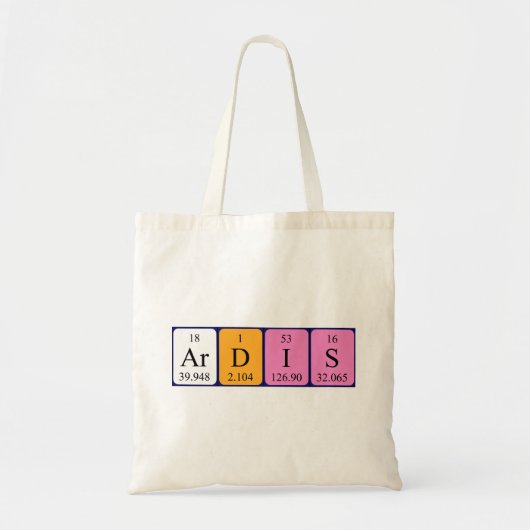 Ardis periodieke tabelnaam canvas tas (Voorkant)