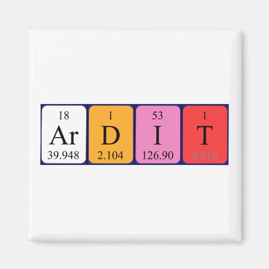 Ardit periodiek table name magnet magneet (Voorkant)