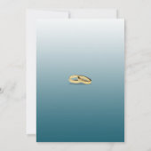 Ardoise Bleu et Coeurs d'or Invitations de mariage (Dos)
