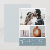 Ardoise bleu pastel aéré | Carte photo de remercie (Devant / Derrière)