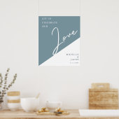 Ardoise Bleue Pastel Aéré | Affiche de Bienvenue d (Cuisine)