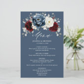Ardoise Burgundy Blanc Ivory Boho Menu Mariage (Debout devant)