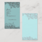 ardoise carte de visite bleu w tourbillons d'argen (Devant / Derrière)