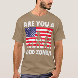 Are You A Good Zombie USA Flag Spooky Halloween Ho T-shirt