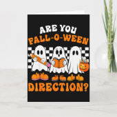 Are You Fall O Ween Directions Funny Ghost Teacher Kaart (Voorkant)