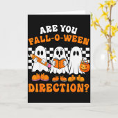 Are You Fall O Ween Directions Funny Ghost Teacher Kaart (Gele Bloem)