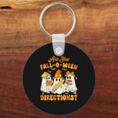 Are You Fall-o-ween Directions Funny Ghost Teacher Sleutelhanger (Voorkant)