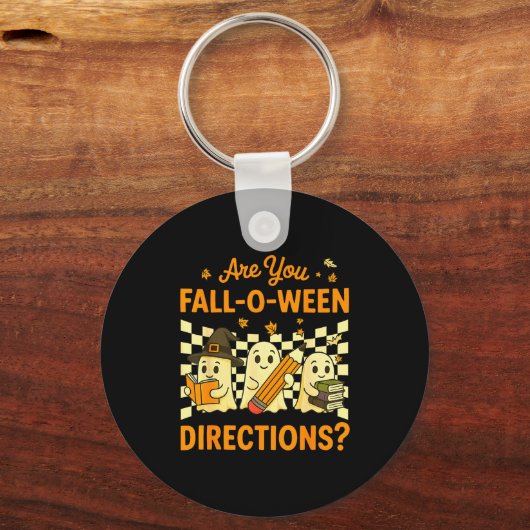Are You Fall O Ween Directions Halloween Teacher G Sleutelhanger (Voorkant)