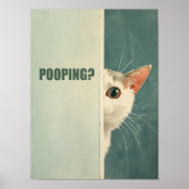 Are You Pooping Poster Printable Cat Bathroom Art (Devant)