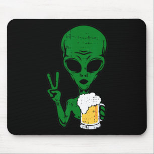 Area-51 Alien Beer Peace Sign Lazy Drink Hallow Muismat