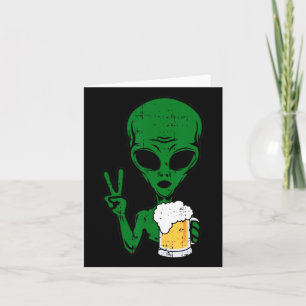Area-51 Alien Bier Vredesteken Lui Drinken Hallowe Kaart