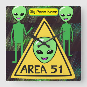 Area 51 Aliens welkom in Roswell New Mexico time Vierkante Klok