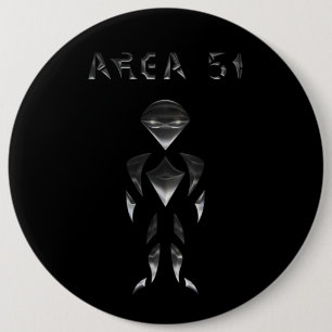 Area 51 (Chroom) Ronde Button 6,0 Cm