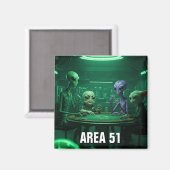 Area 51 Nevada Aliens poker Magneet (Voorkant / Achterkant)