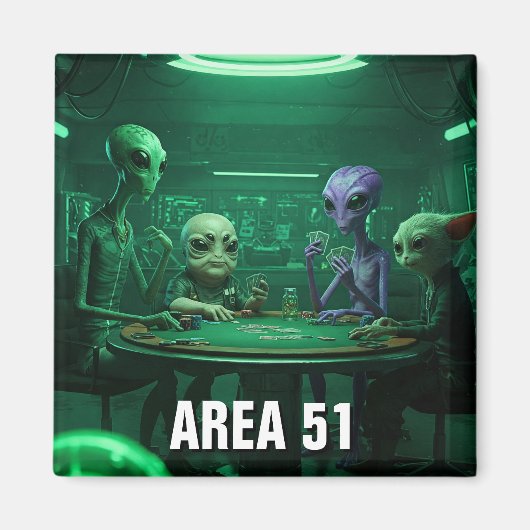 Area 51 Nevada Aliens poker Magneet (Voorkant)
