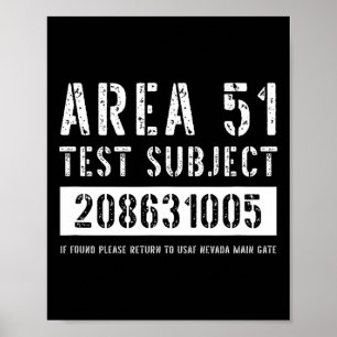 Area 51 Test Subject 1005 Buitenaardse ontvoering  Poster