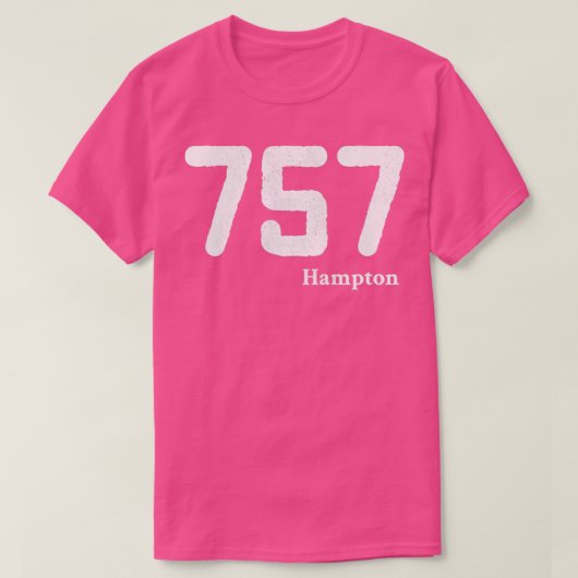 Area Code 757 Hampton Virginia T-shirt (Design voorkant)