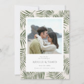 Areca Modern Waterverf Palm Wedding Save The Date (Voorkant)