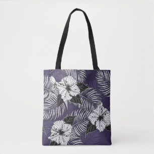 Areca palm, hibiscus schets:  patroon draagtas