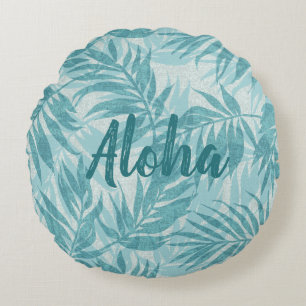 Areca Palmen Hawaiaans Tropisch Vintage Aloha Rond Kussen
