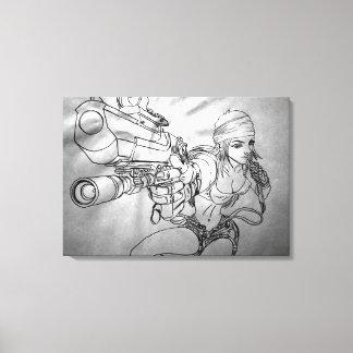 Arek Art - originele schetsprint - "She's bad!" Canvas Afdruk