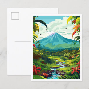 Arenal Volcano Costa Rica Vintage Reizen Briefkaart
