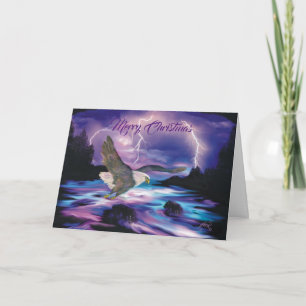 Arend in vlucht verspreidt vrede op aarde feestdagen kaart