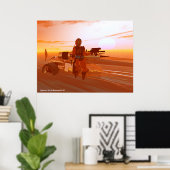 ARES CYBORG, DESERT HYPERION, SCIENCE FICTION Scif Poster (Thuiskantoor)