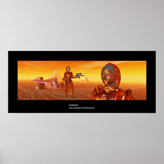 ARES CYBORG, DESERT HYPERION, SCIENCE FICTION Scif Poster (Voorkant)