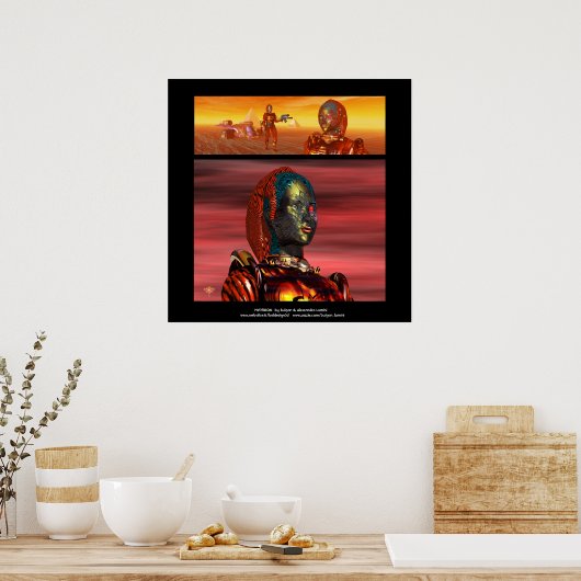 ARES CYBORG, DESERT HYPERION SCIENCE Scifi Poster (Keuken)