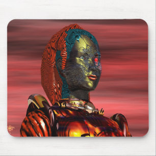 ARES - CYBORG PORTRAIT IN SUNSET Science Fiction Muismat