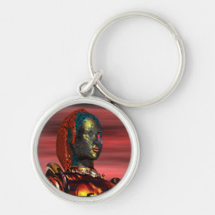 ARES - CYBORG PORTRAIT IN SUNSET / Science Fiction Sleutelhanger