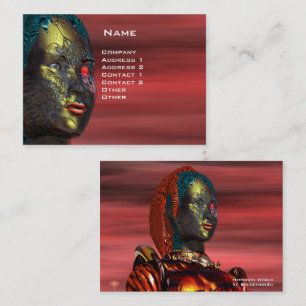 ARES CYBORG PORTRAIT, Red Yellow Science Fiction Visitekaartje