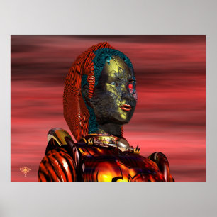ARES CYBORG PORTRET,ZONSONDERGANG Science Fiction, Poster