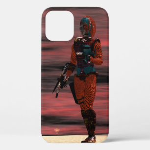 ARES CYBORG, RED SUNSET Science Fiction, Sci-Fi iPhone 12 Hoesje