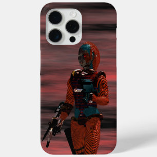 ARES CYBORG, RED SUNSET Science Fiction, Sci-Fi iPhone 15 Pro Max Hoesje