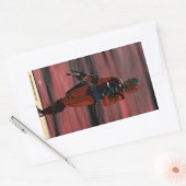 ARES CYBORG Red Sunset Science Fiction, Sci-Fi Rechthoekige Sticker (Envelop)