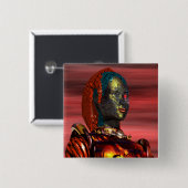 ARES - CYBORG VIERKANTE BUTTON 5,1 CM (Voorkant /achterkant)