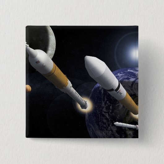 Ares I Crew Launch Vehicle Vierkante Button 5,1 Cm (Voorkant)