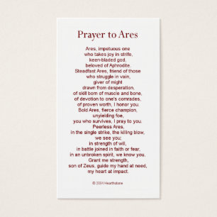Ares Prayer Kaart