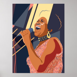 Aretha Franklin portret Poster
