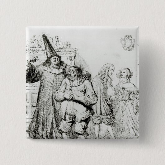 Argan en Monsieur Purgon Vierkante Button 5,1 Cm (Voorkant)